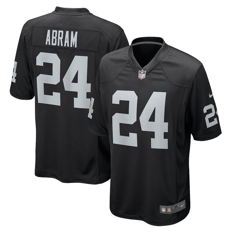 Men Oakland Raiders #24 Johnathan Abram Nike Black Player Game NFL Jersey
